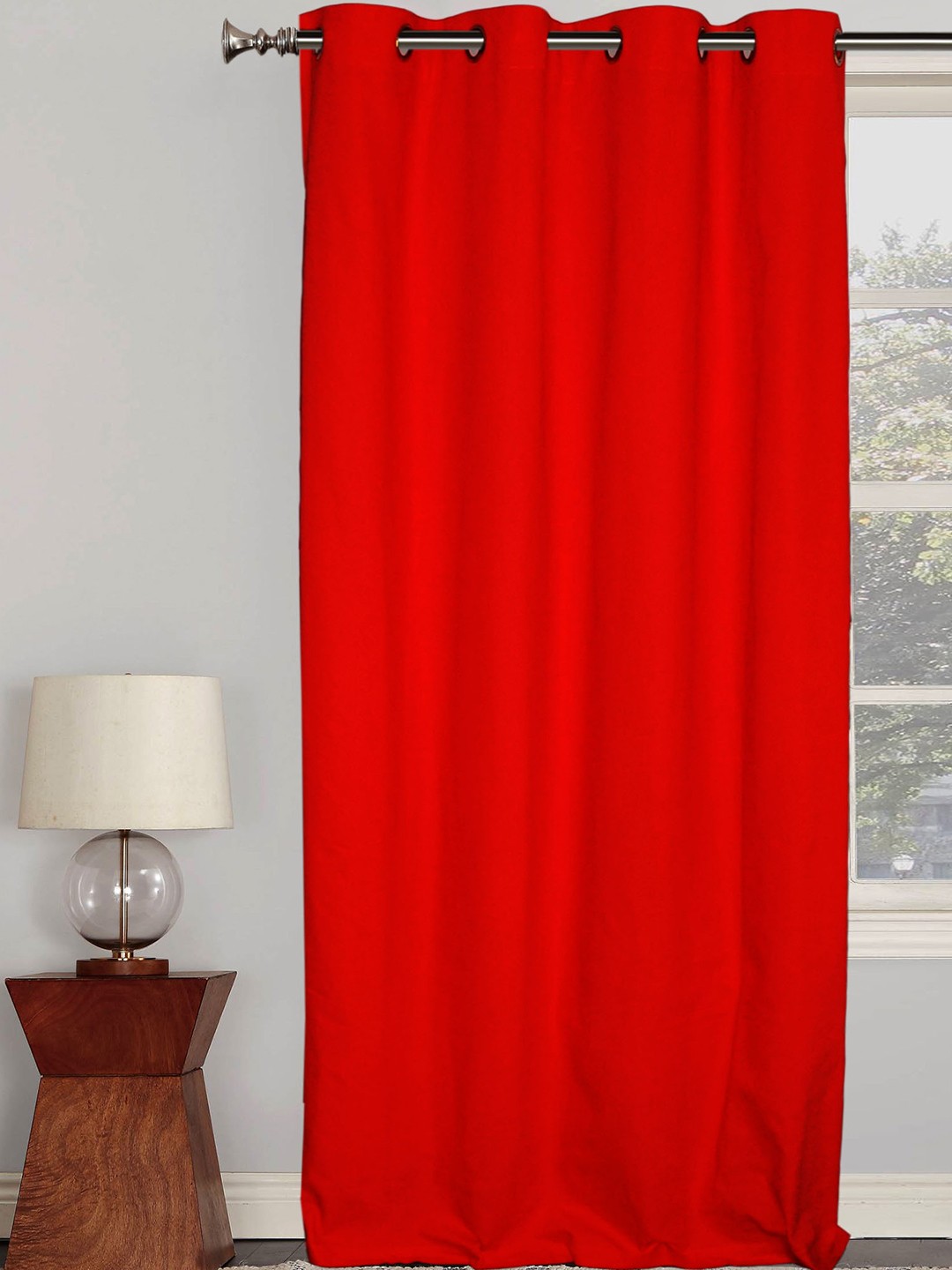 

Lushomes Red Cotton Door Curtain