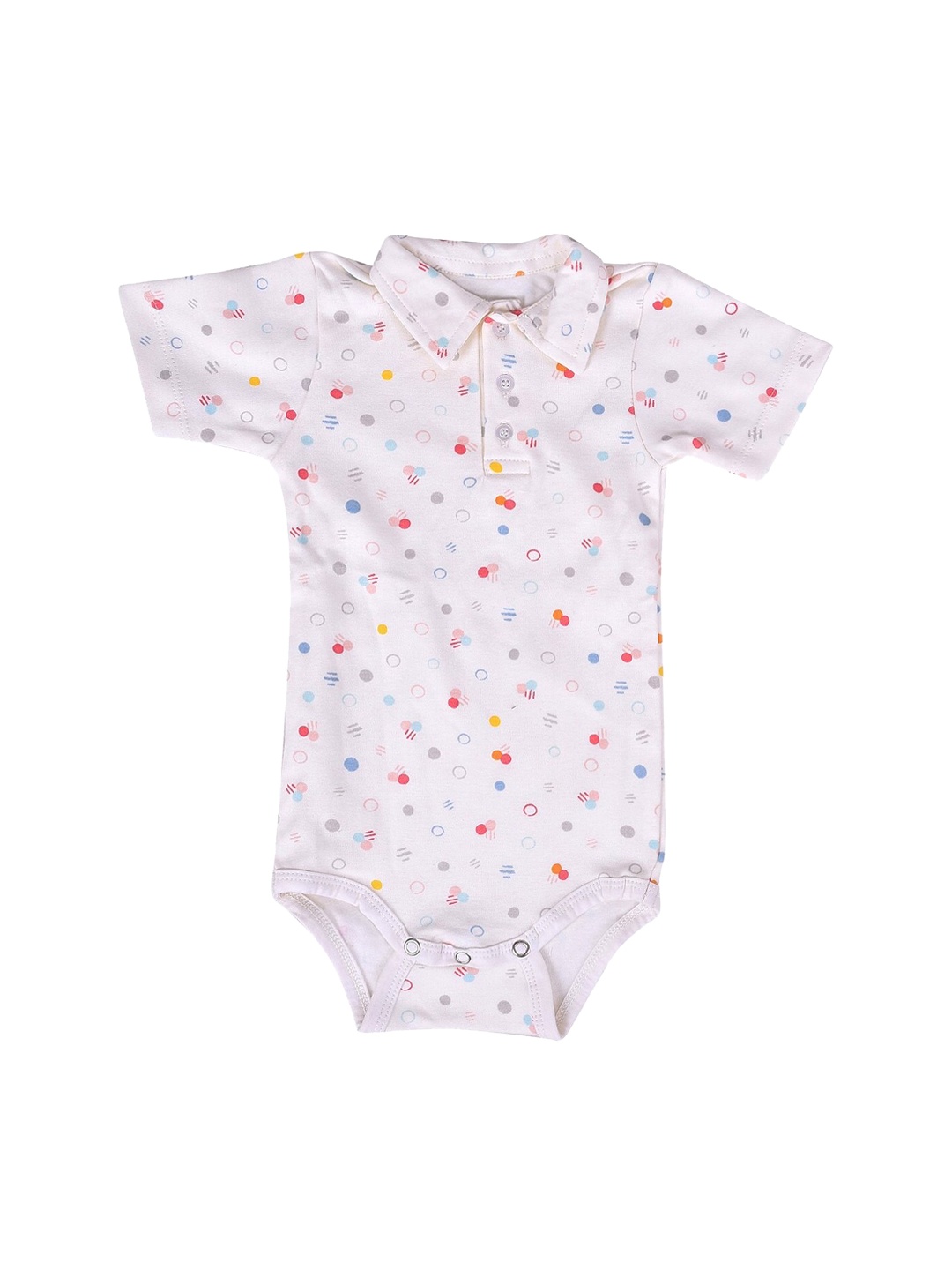 

Moms Home Kids White & Red Printed Organic Cotton T-Shirt Bodysuit