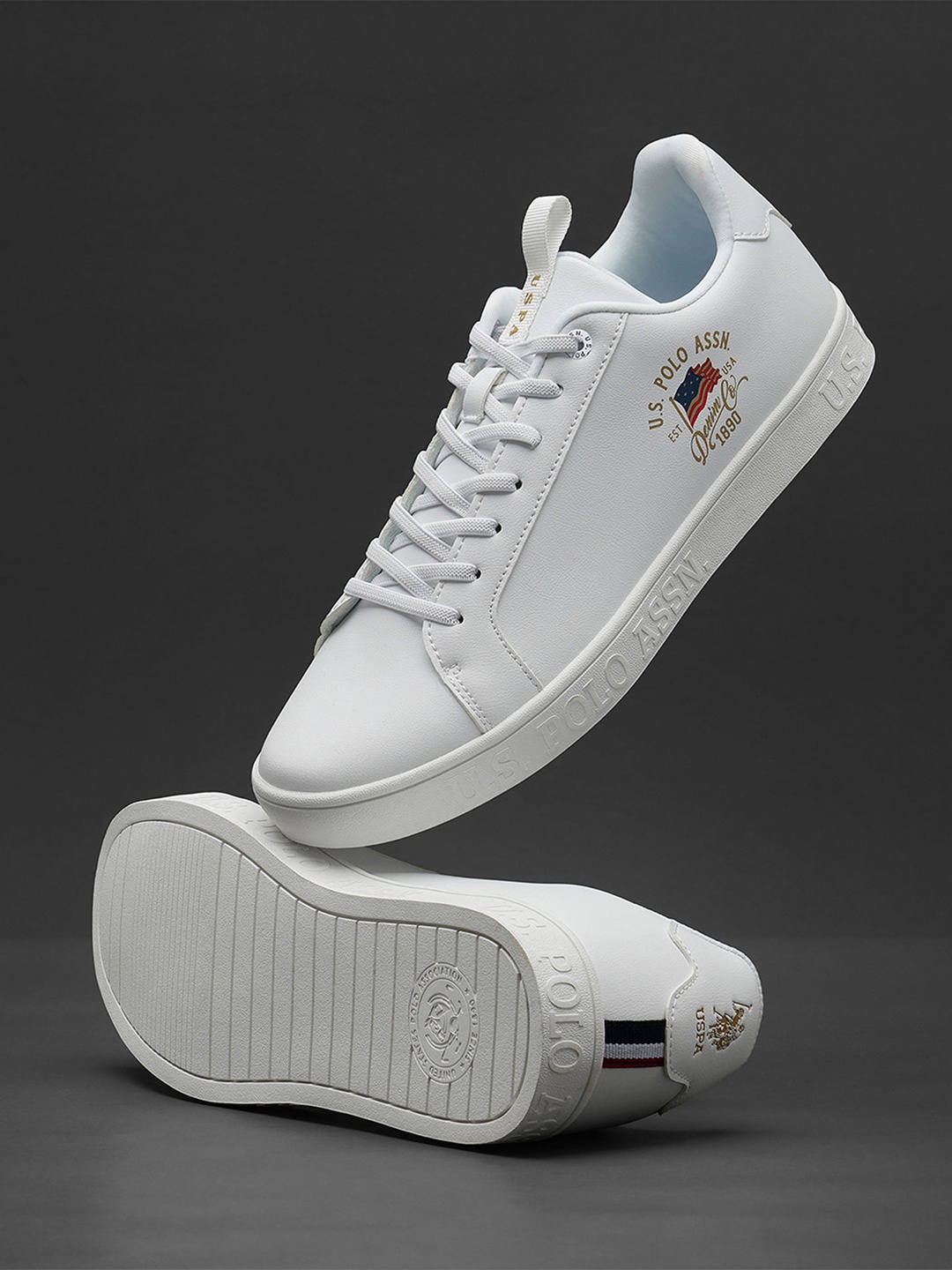 

U.S. Polo Assn. Men White Solid Sneakers