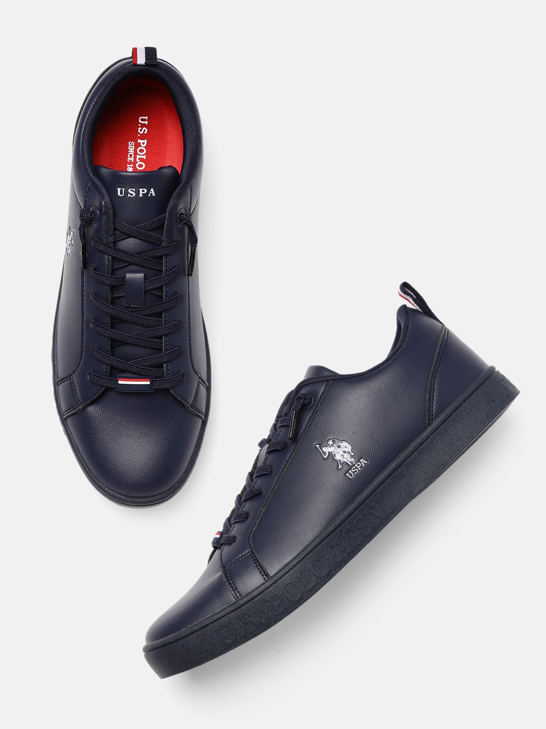 

U.S. Polo Assn. Men Navy Blue Solid Sneakers