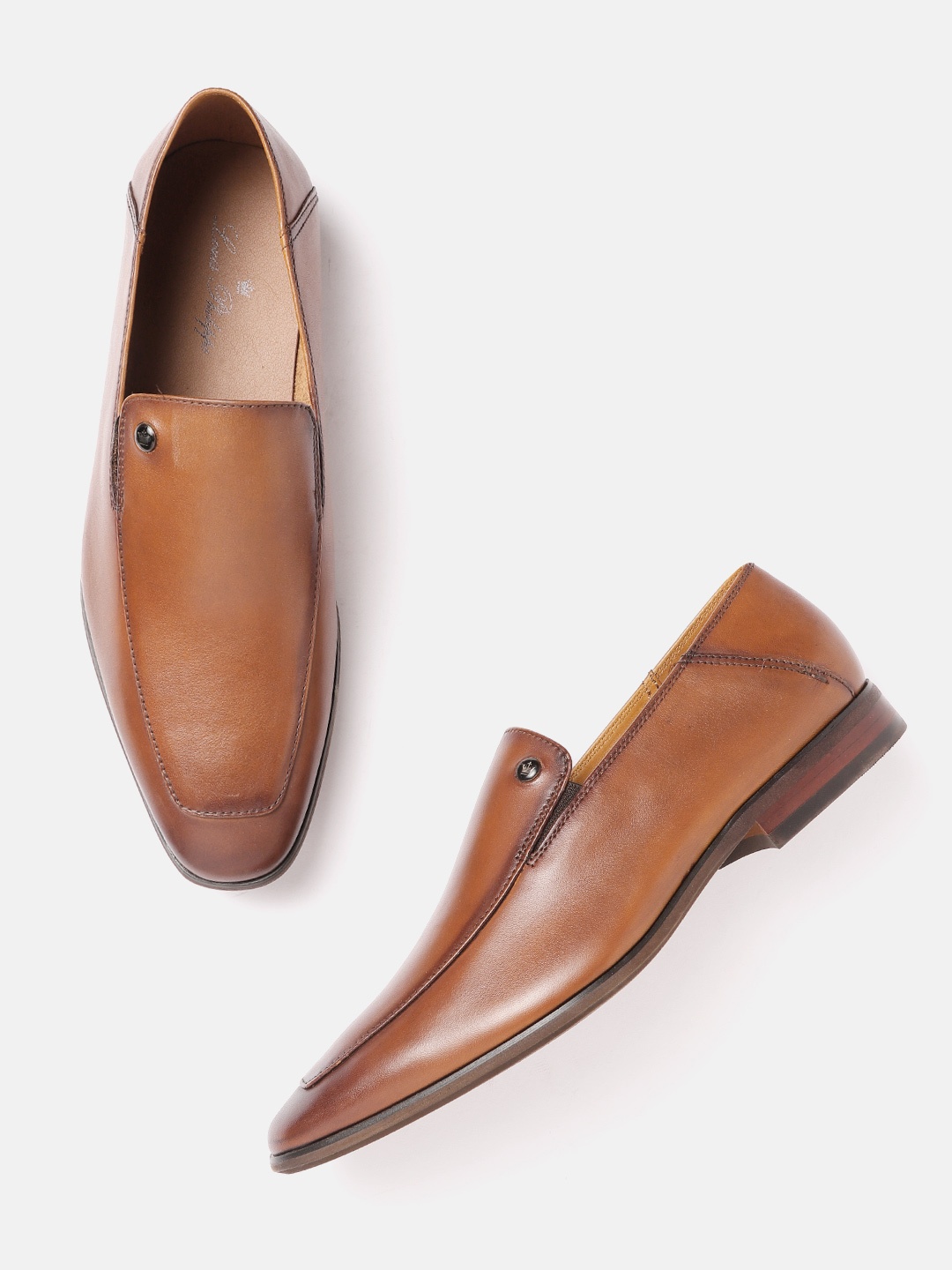 

Louis Philippe Men Leather Formal Loafers, Brown