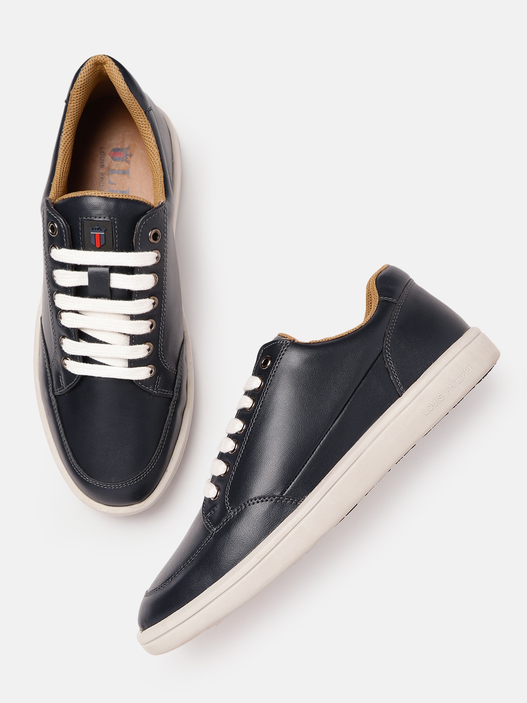 Louis Philippe Sport Men Navy Blue Solid Sneakers
