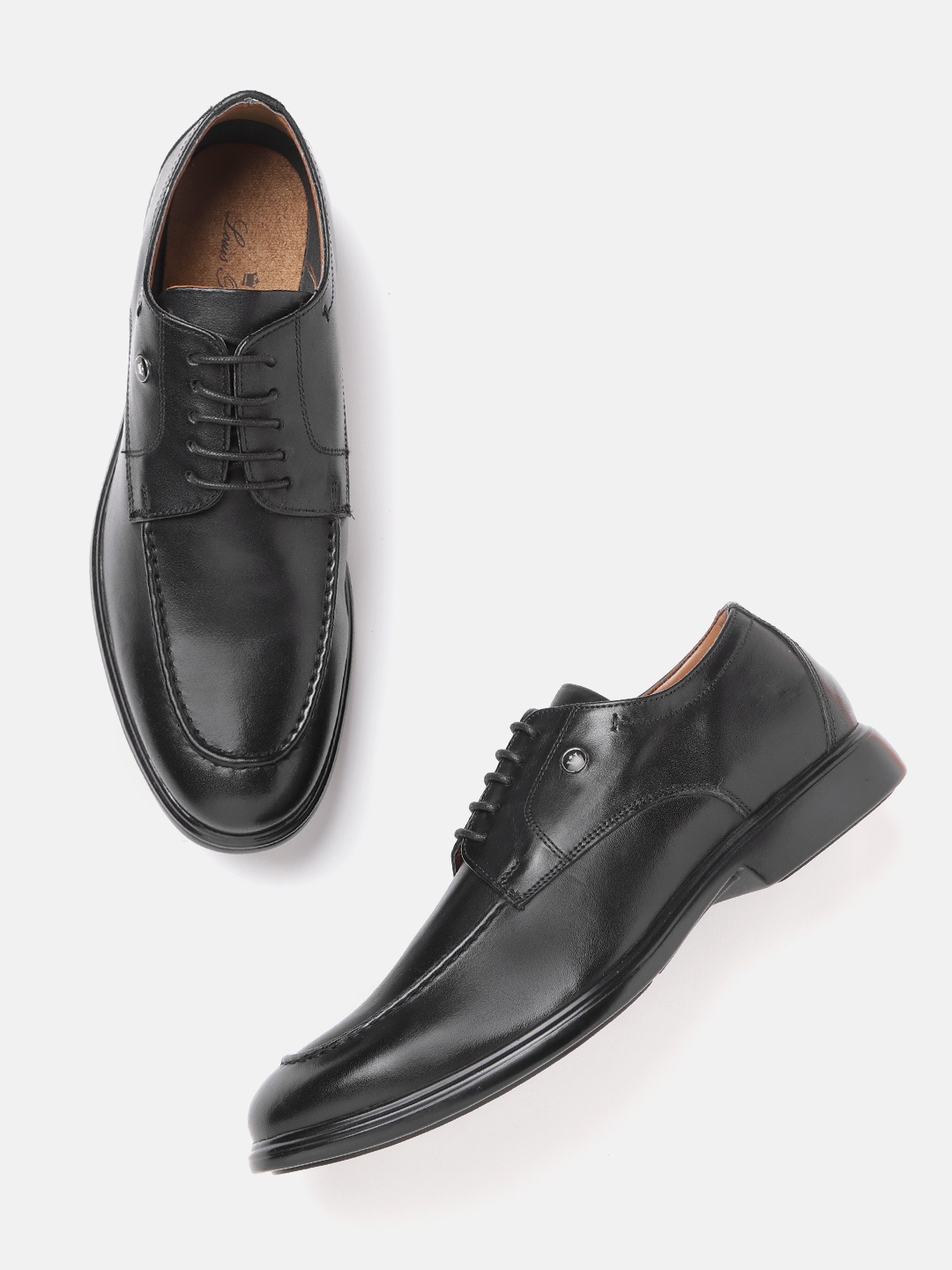 

Louis Philippe Men Black Solid Leather Formal Derbys