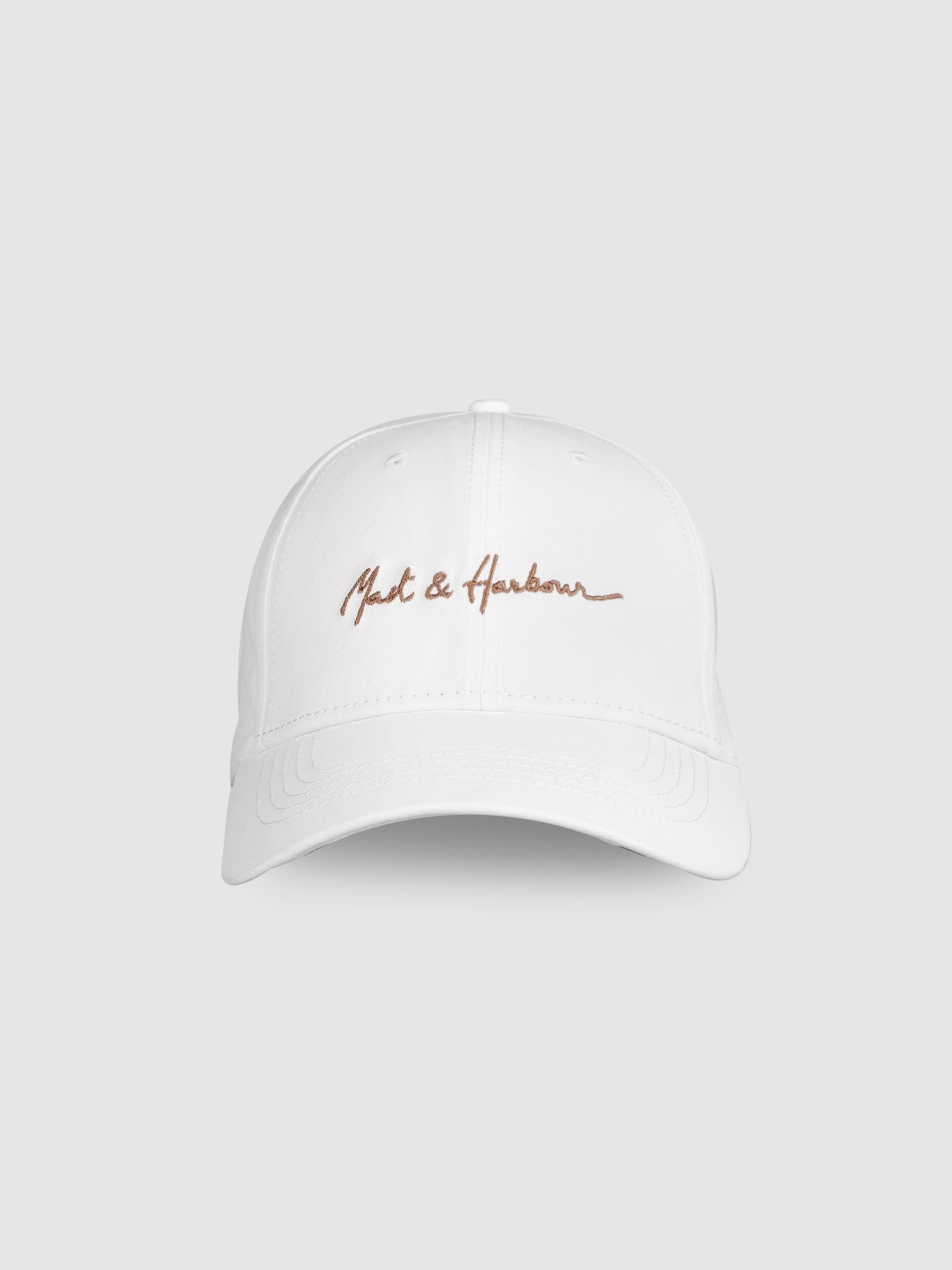 

Mast & Harbour Unisex White Embroidered Baseball Cap