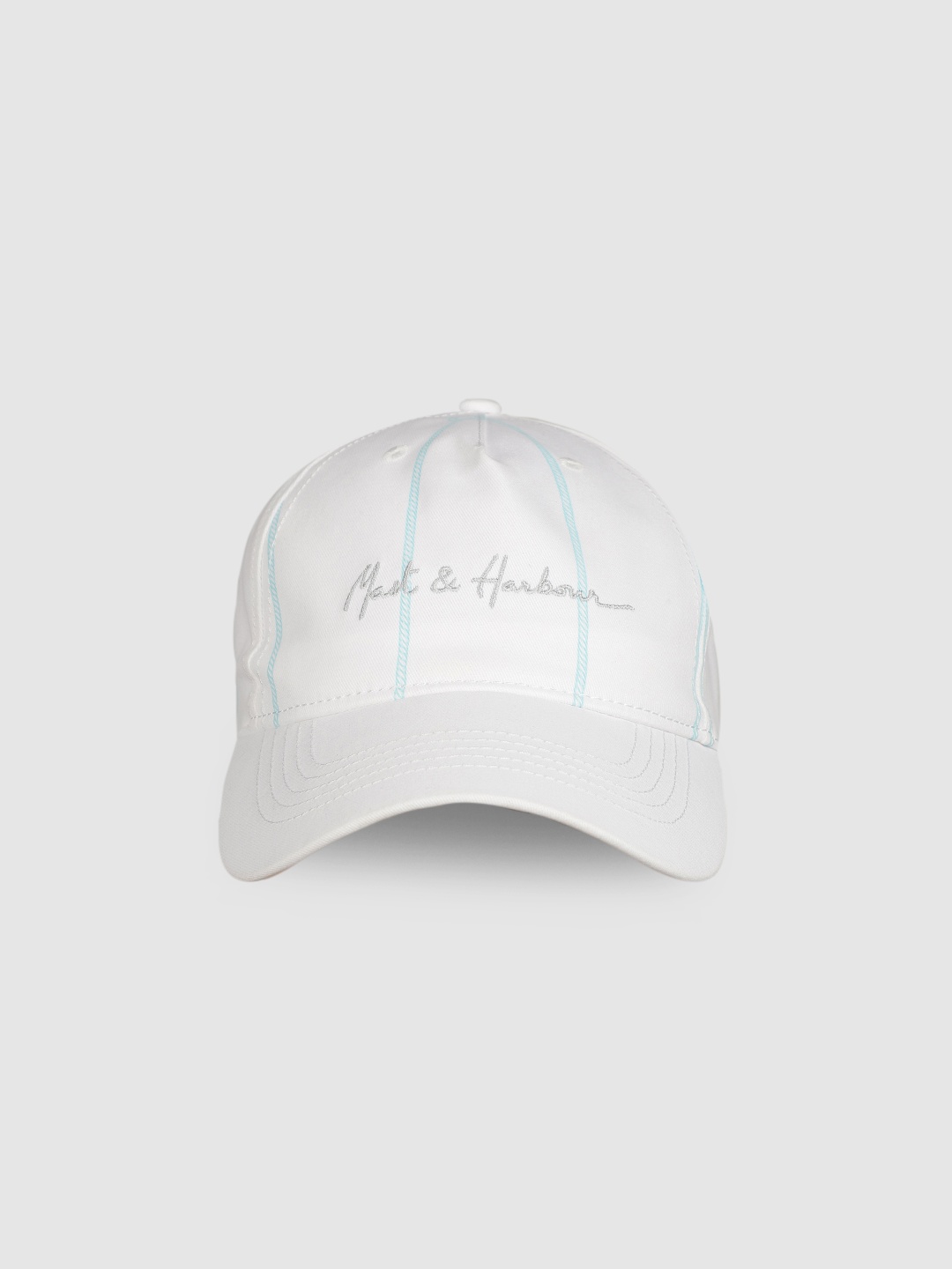 

Mast & Harbour Unisex White Embroidered Baseball Cap