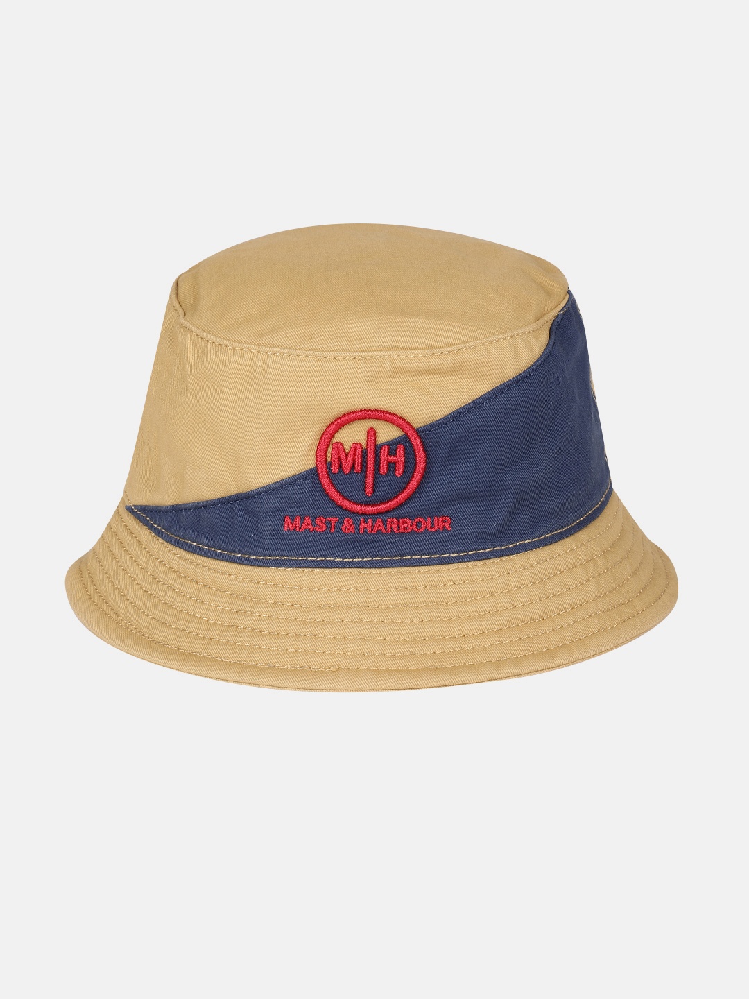 

Mast & Harbour Colourblocked Bucket Hat with Embroidered Detail, Khaki