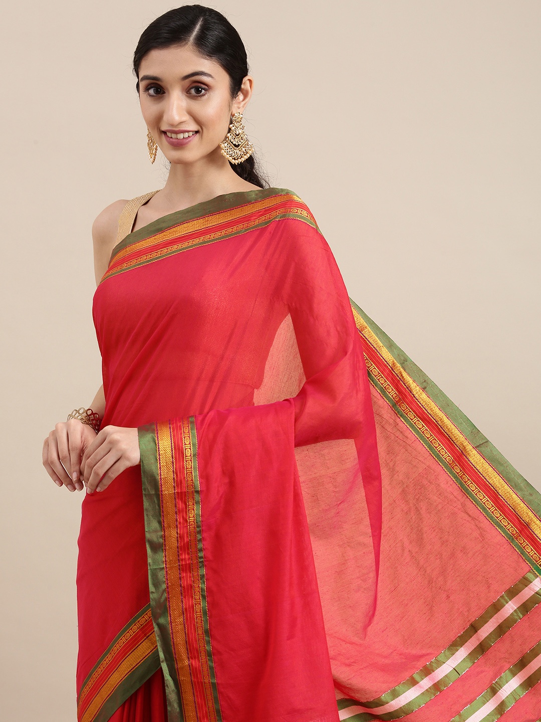 

KALINI Pink Pure Cotton Saree