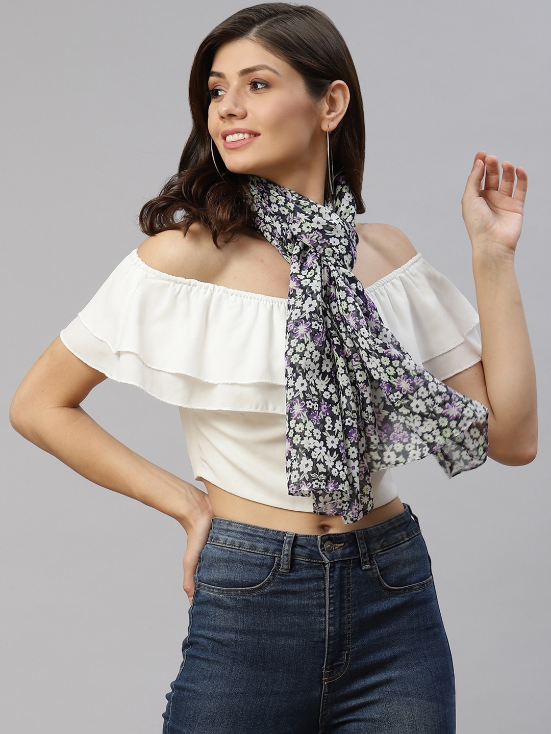 

WEAVERS VILLA Women Multicoloured Printed Stole, Multi
