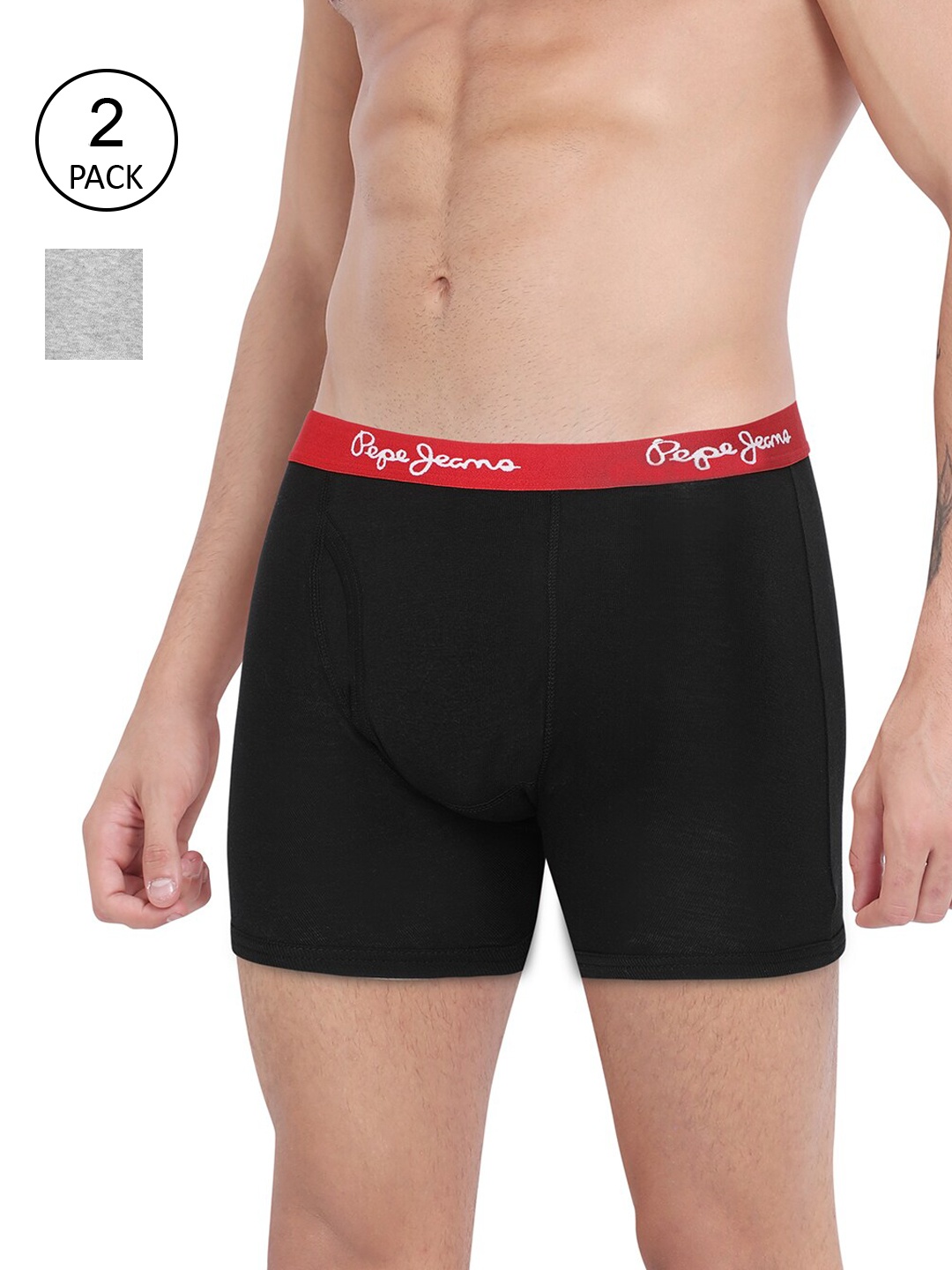 

Pepe Jeans Men Pack Of 2 Solid Trunks 8904311320142, Black