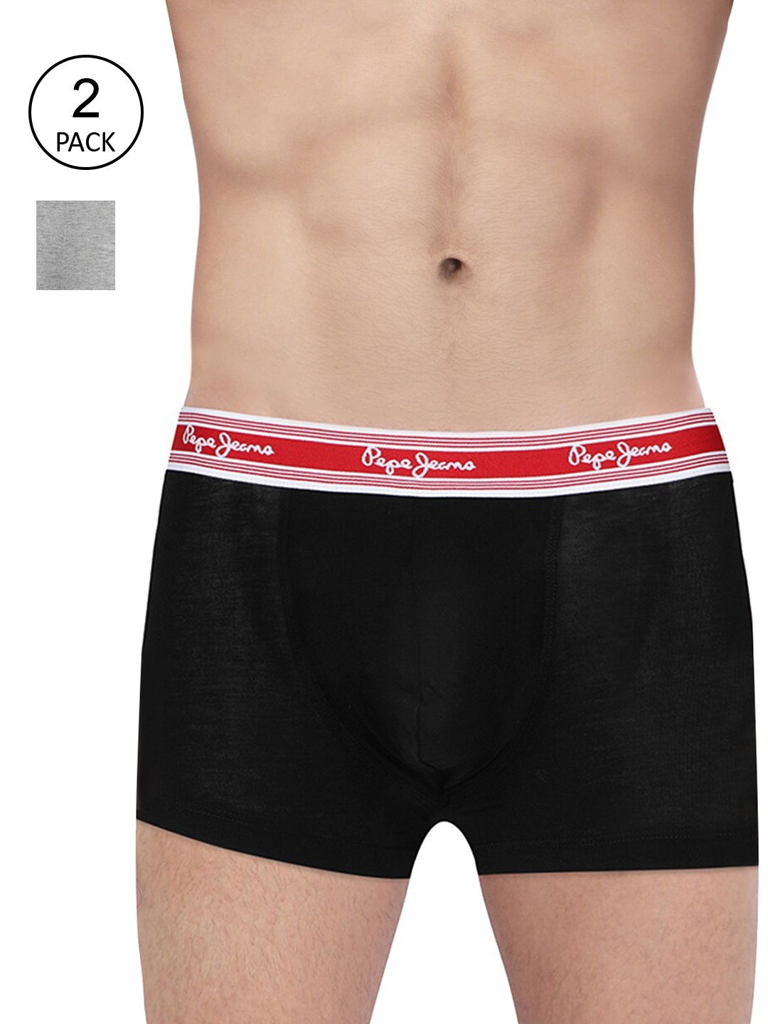

Pepe Jeans Men Pack Of 2 Black & Grey Solid Trunk 8904311320227