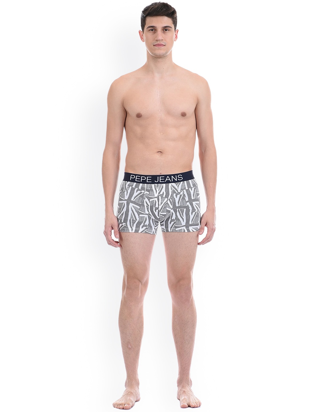 

Pepe Jeans Men Grey Printed Mid Rise Trunk 8904311312345