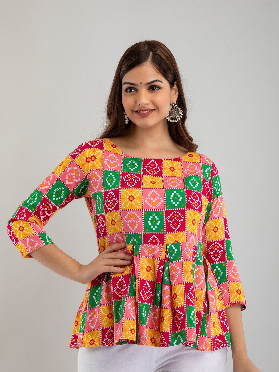 

Women Touch Women Multicoloured Ethnic Printed Empire Top, Multi