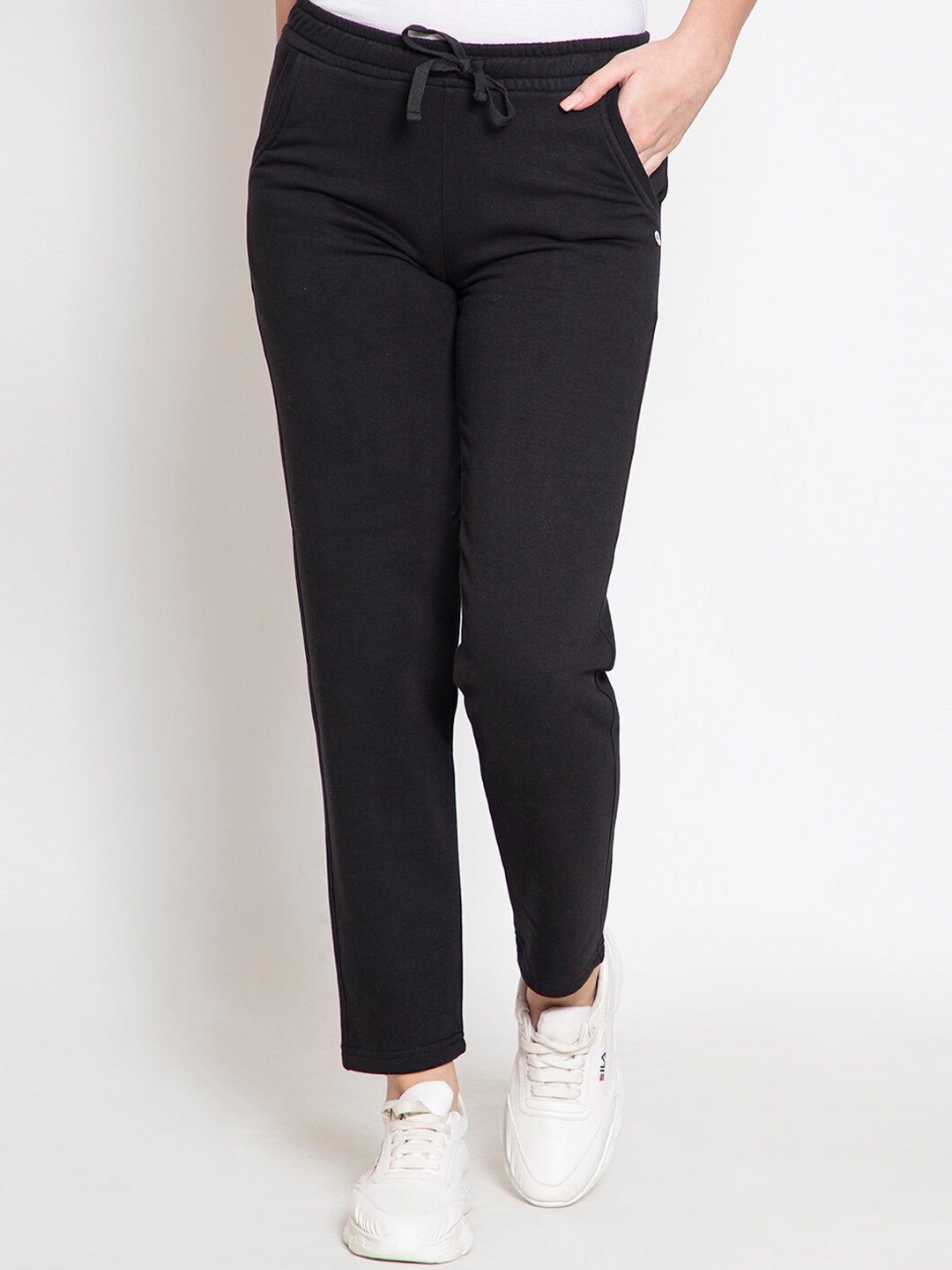 

FEMEA Women Black Solid Slim-Fit Track Pants