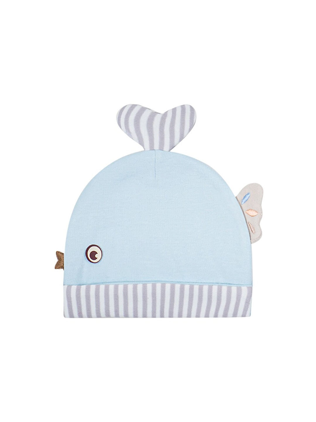 

Baby Moo Unisex Kids Blue & Grey Printed Beanie