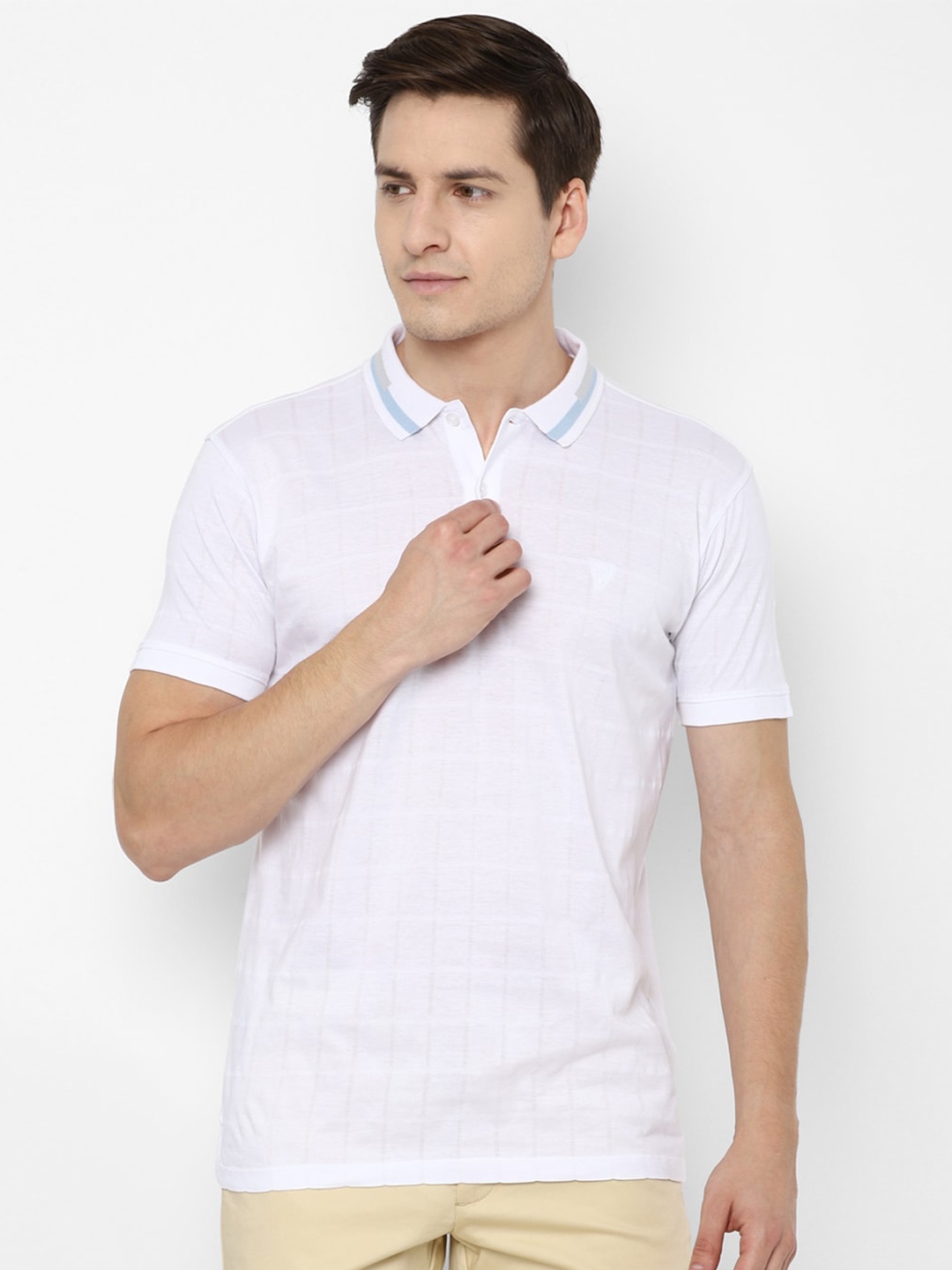

Allen Solly Men White Polo Collar T-shirt