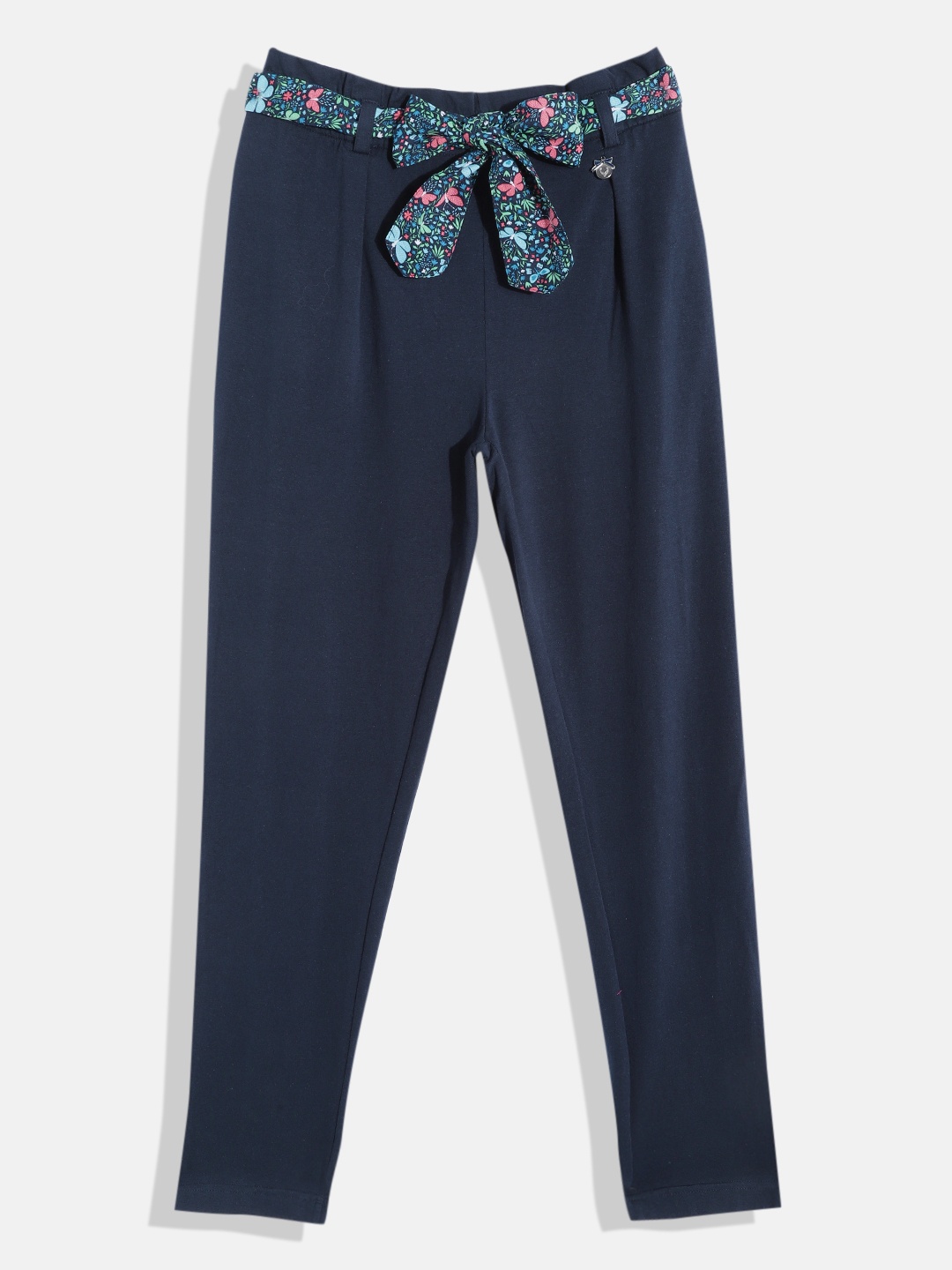 

Allen Solly Junior Girls Navy Blue Solid Trousers