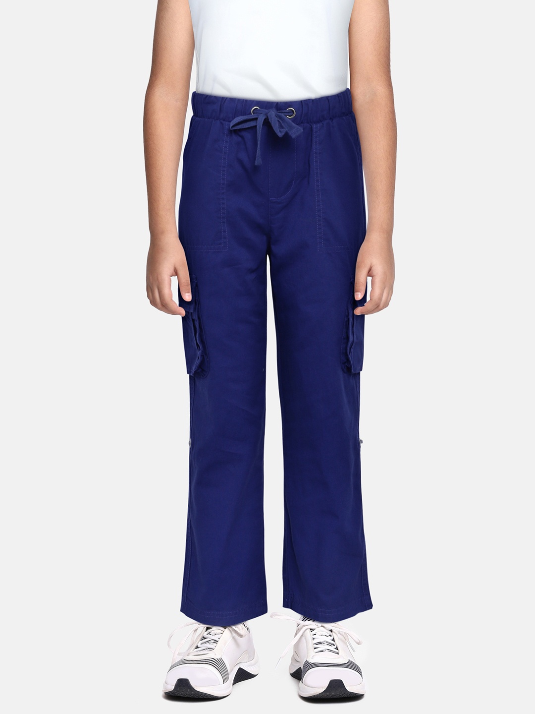 

Allen Solly Junior Boys Navy Blue Loose Fit Cargos Trousers