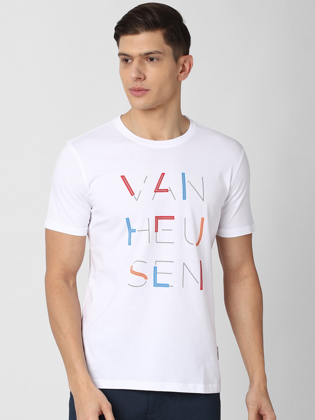 

Van Heusen Sport Men White & Red Typography Printed Cotton T-shirt