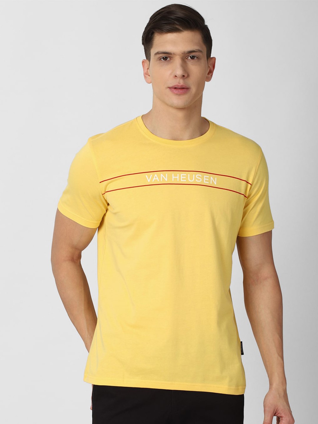 

Van Heusen Sport Men Yellow Pure Cotton T-shirt