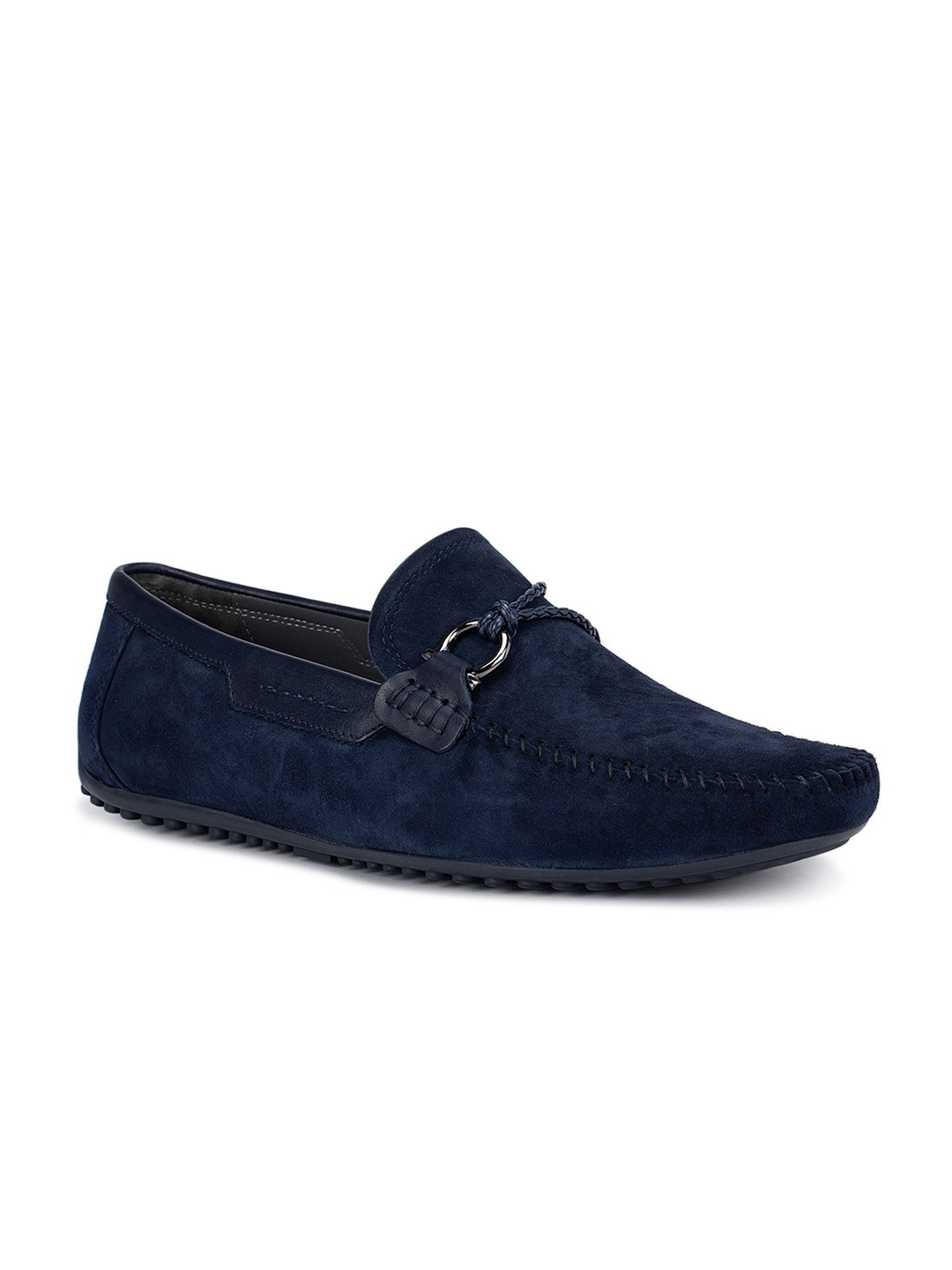 

ROSSO BRUNELLO Men Navy Blue Suede Loafers