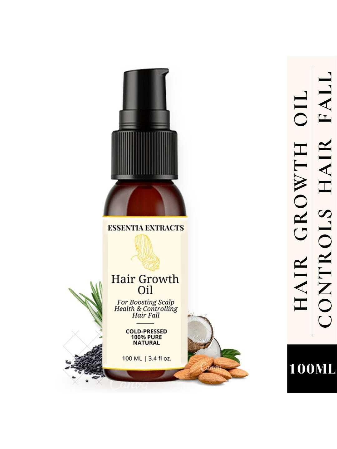 

ESSENTIA EXTRACTS Set of 4 Hair Growth Oil, Yellow