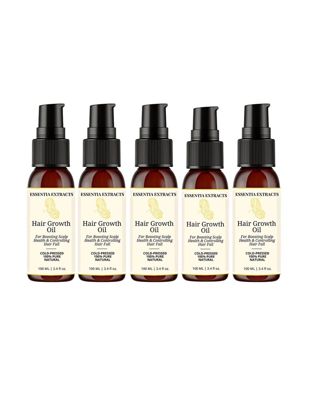 

ESSENTIA EXTRACTS Yellow Pack of 5 Hair Growth Oil, 500 ml Each