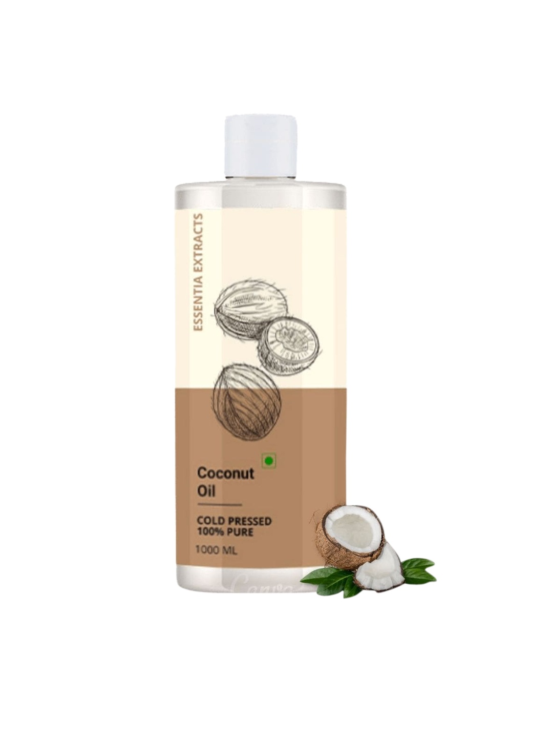 

ESSENTIA EXTRACTS Cold Pressed Extra Virgin Coconut Oil - 1000ml, White