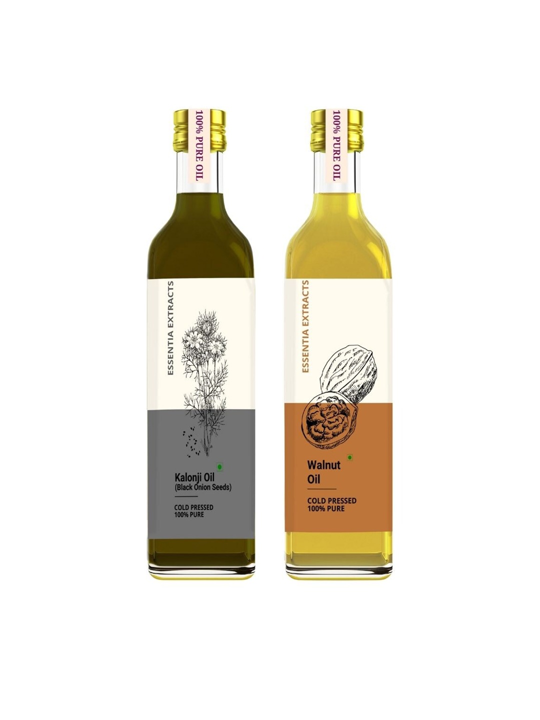 

ESSENTIA EXTRACTS Set of Walnut Oil & Kalonji Oil - 25 ml Each, Yellow