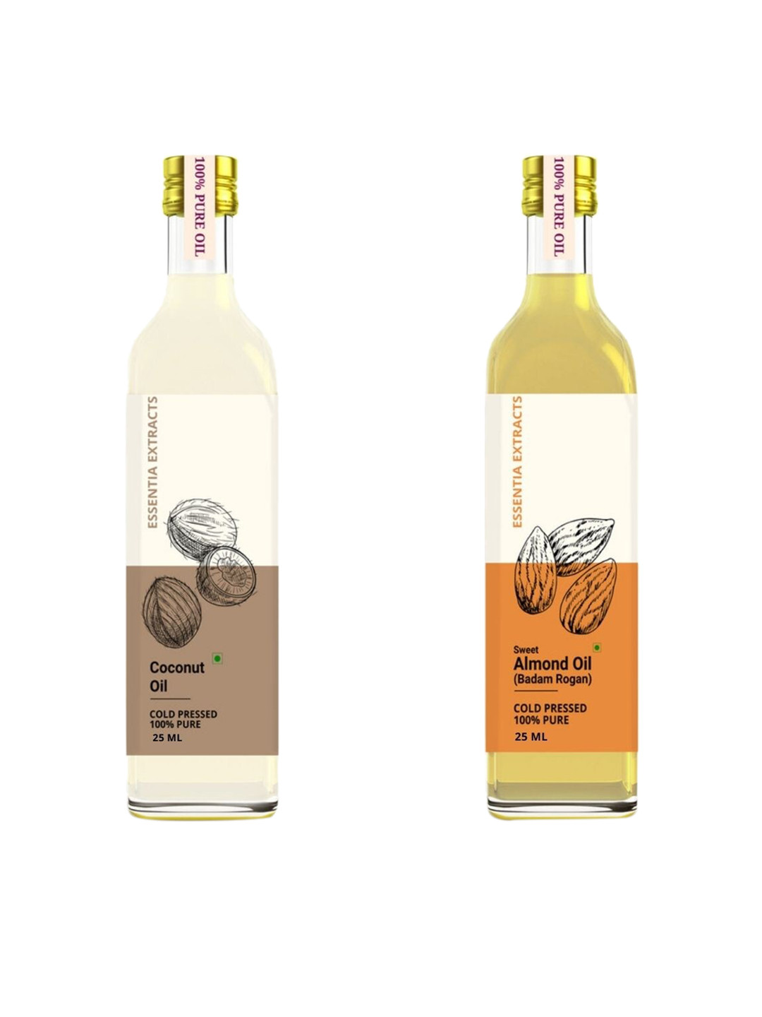 

ESSENTIA EXTRACTS Set of Coconut Oil & Kalonji Oil - 25 ml Each, White