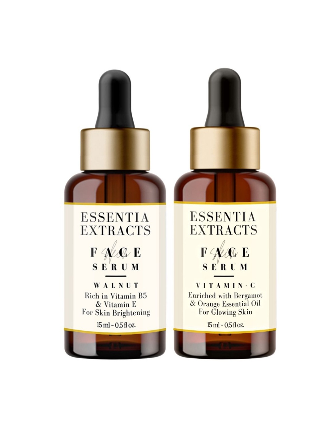 

ESSENTIA EXTRACTS Set of Walnut & Vitamin C Face Serums - 15 ml Each, White