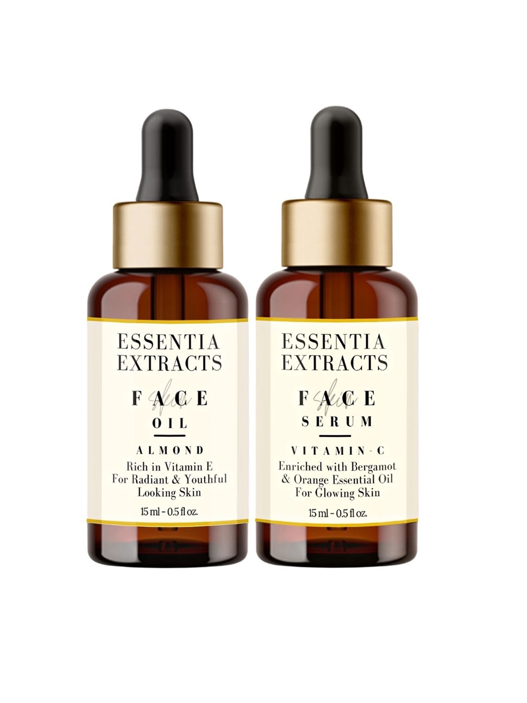 

ESSENTIA EXTRACTS Set of Almond Oil & Vitamin C Face Serum - 15 ml Each, Off white