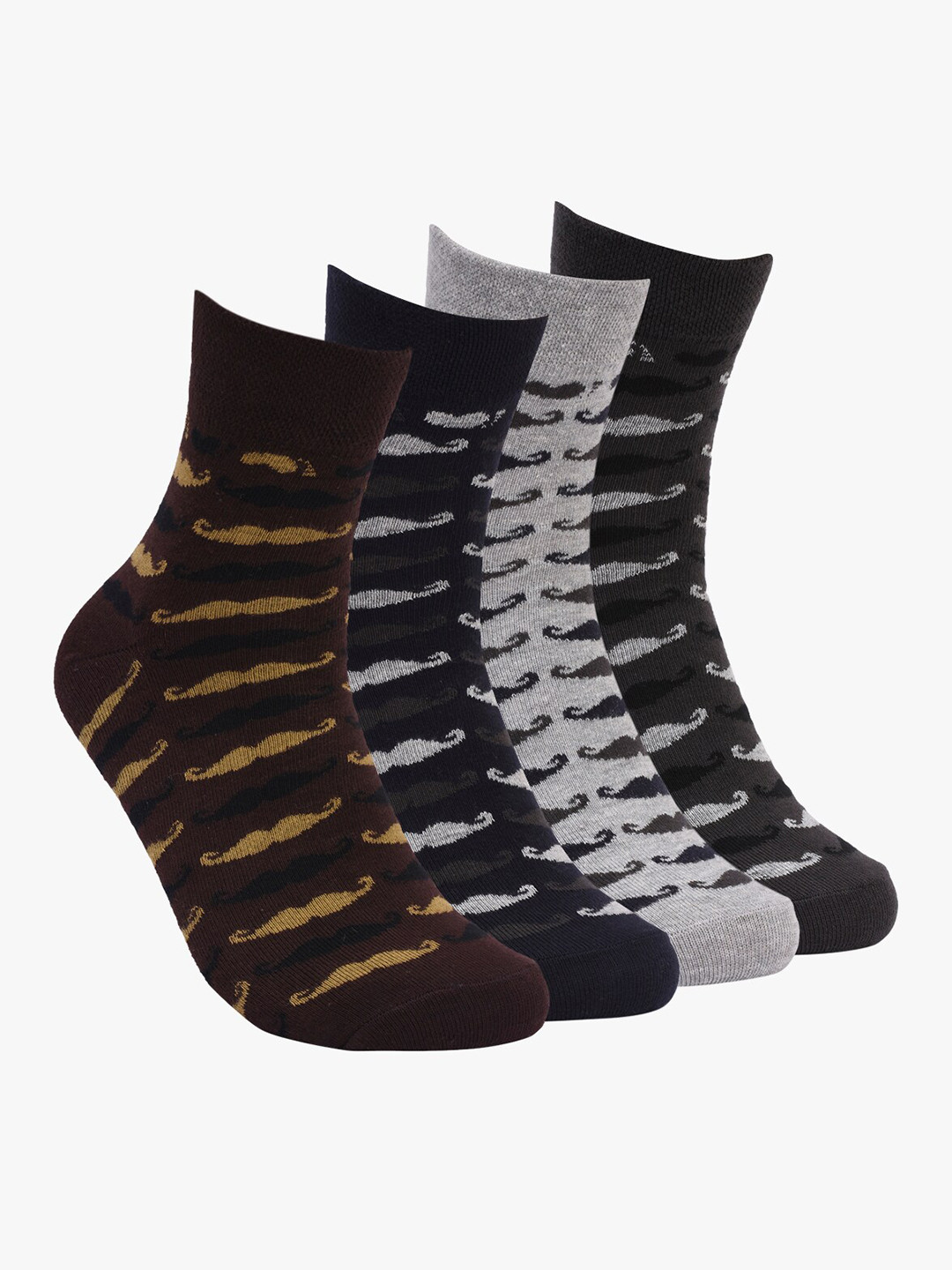 

BuckleUp Men Pack Of 4 Assorted Ankle-Length Socks
