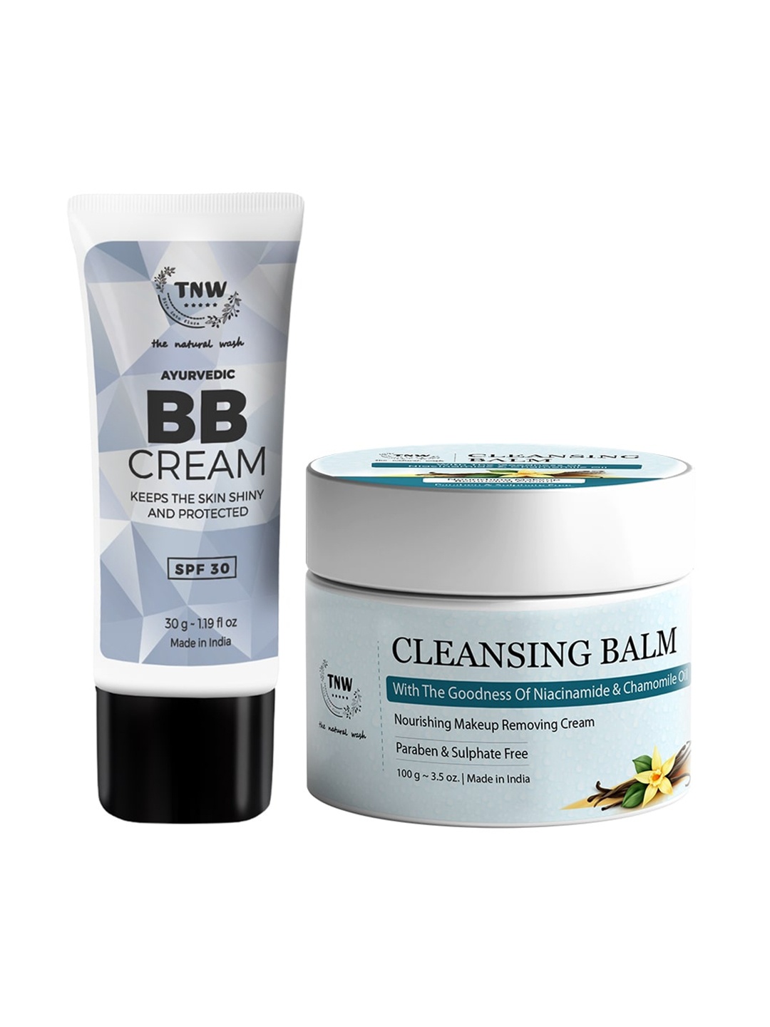 

TNW the natural wash Set of BB Cream 30 g & Cleansing Balm 100g, Blue