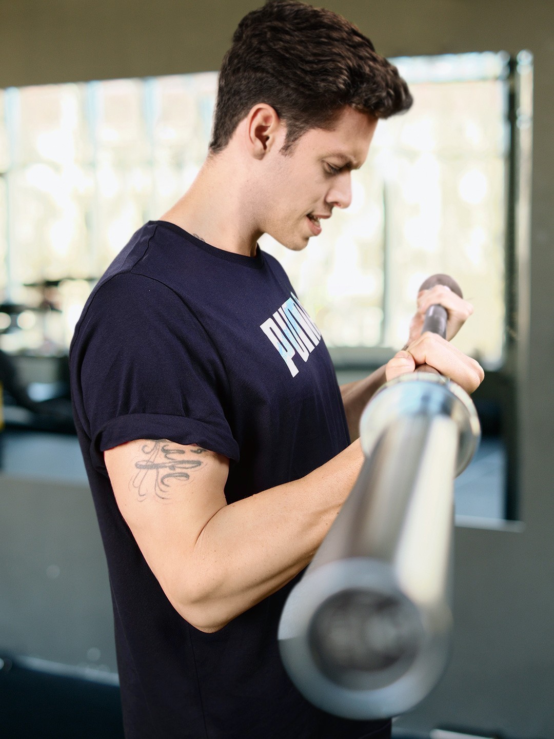 

Puma Brand Logo Printed Slim Fit T-shirt, Navy blue
