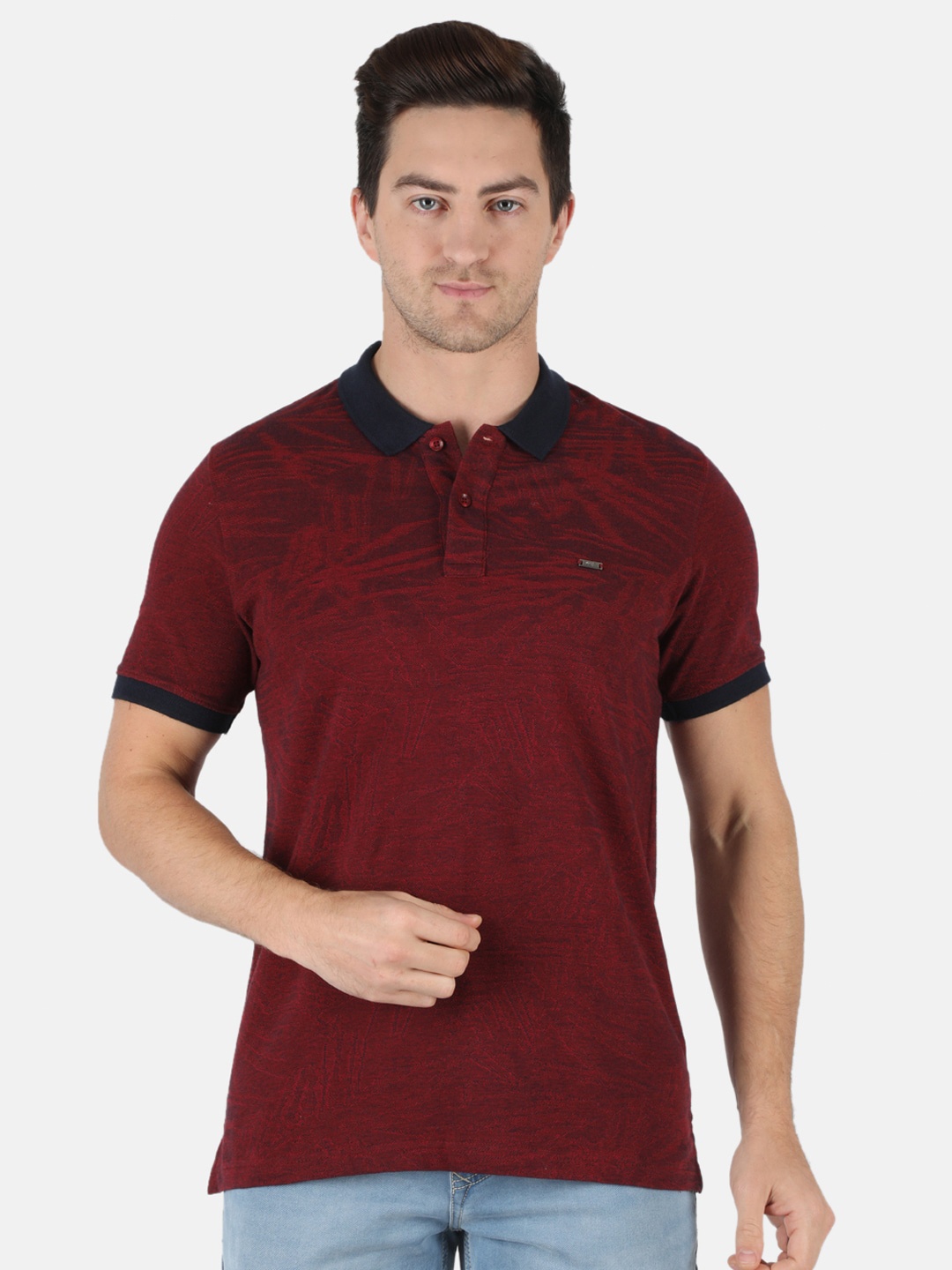 

Monte Carlo Men Maroon Polo Collar T-shirt