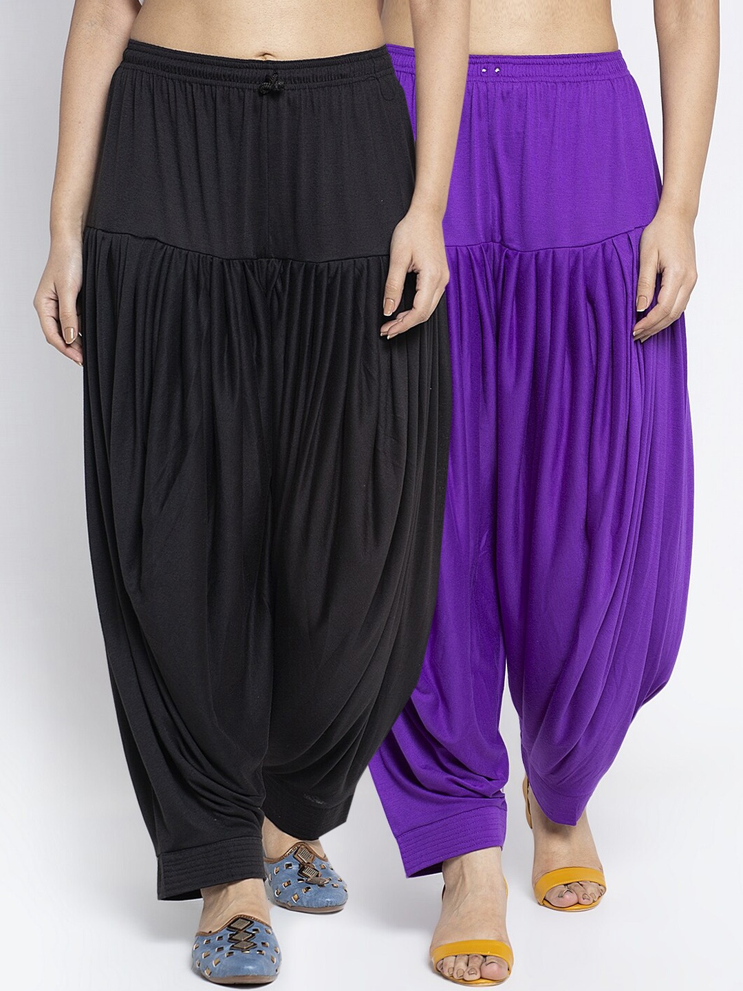 

GRACIT Women Black & Purple Pack of 2 Loose Fit Patiala