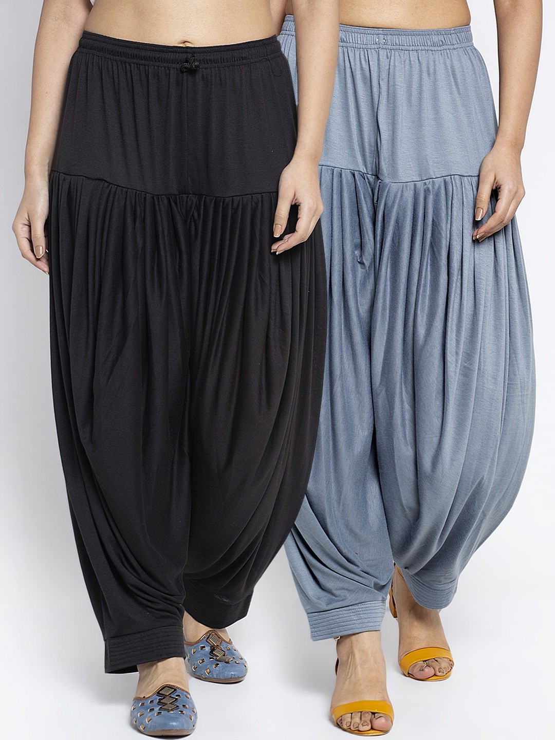 

GRACIT Women Black & Grey Pack of 2 Solid Patialas