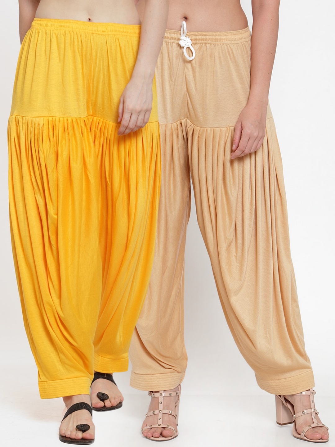 

GRACIT Women Yellow & Beige Pack of 2 Loose Fit Patiala