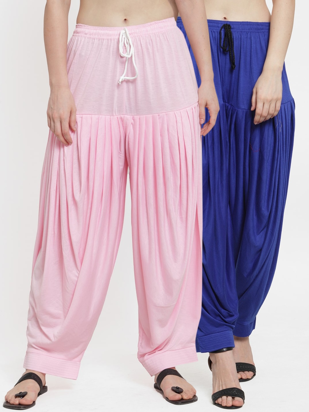 

GRACIT Women Pack of 2 Blue & Pink Patiala Salwar