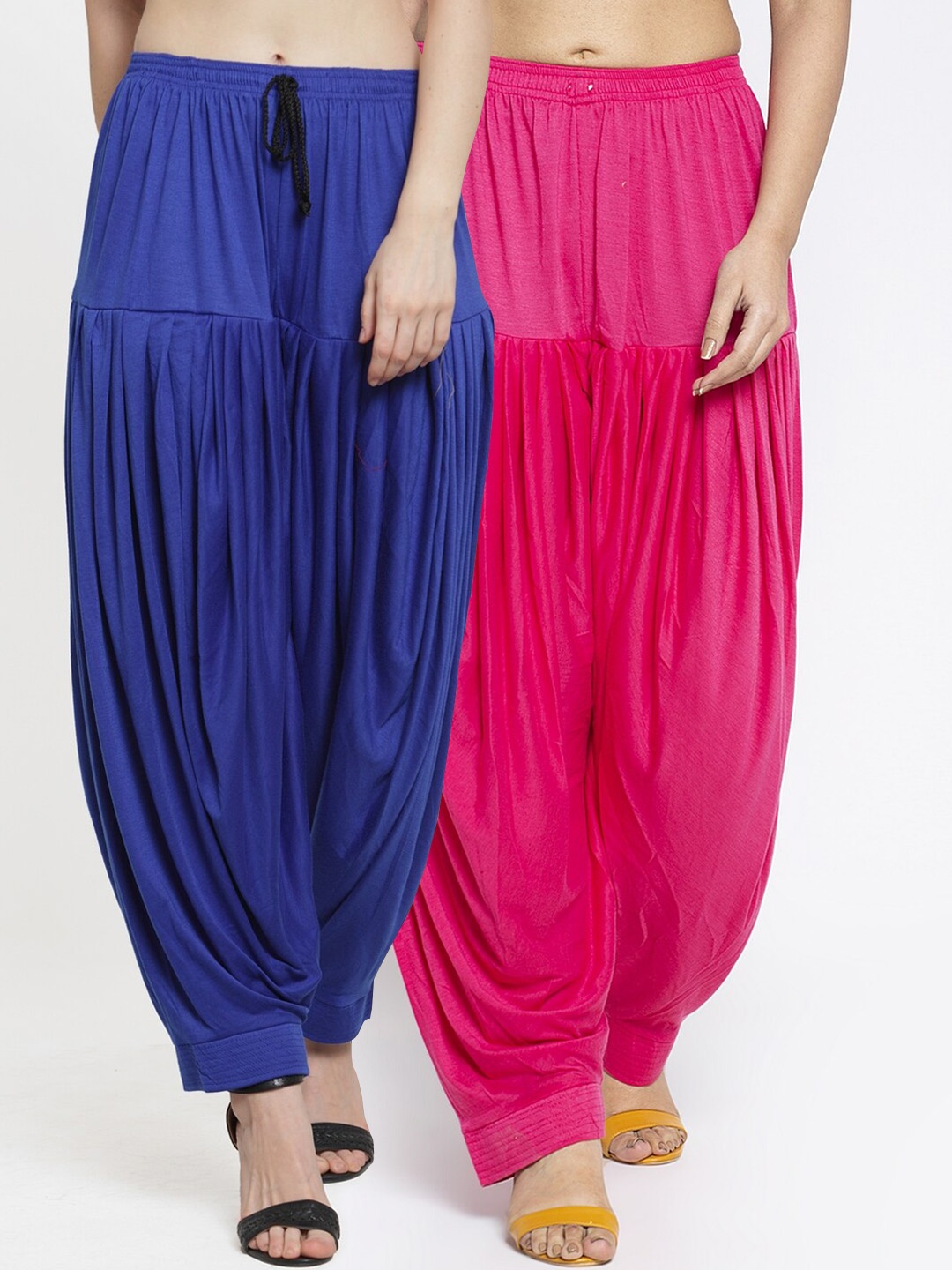 

GRACIT Pack of 2 Women Blue & Pink Patiala Salwar