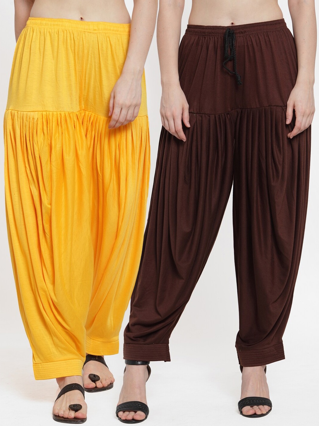 

GRACIT Women Set of 2 Solid Lycra Patiala, Yellow
