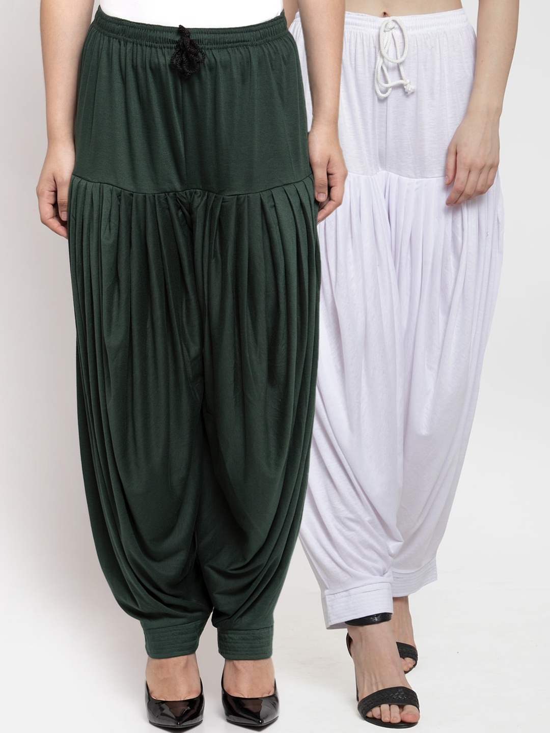 

GRACIT Women White & Green Pack of 2 Loose Fit Patiala