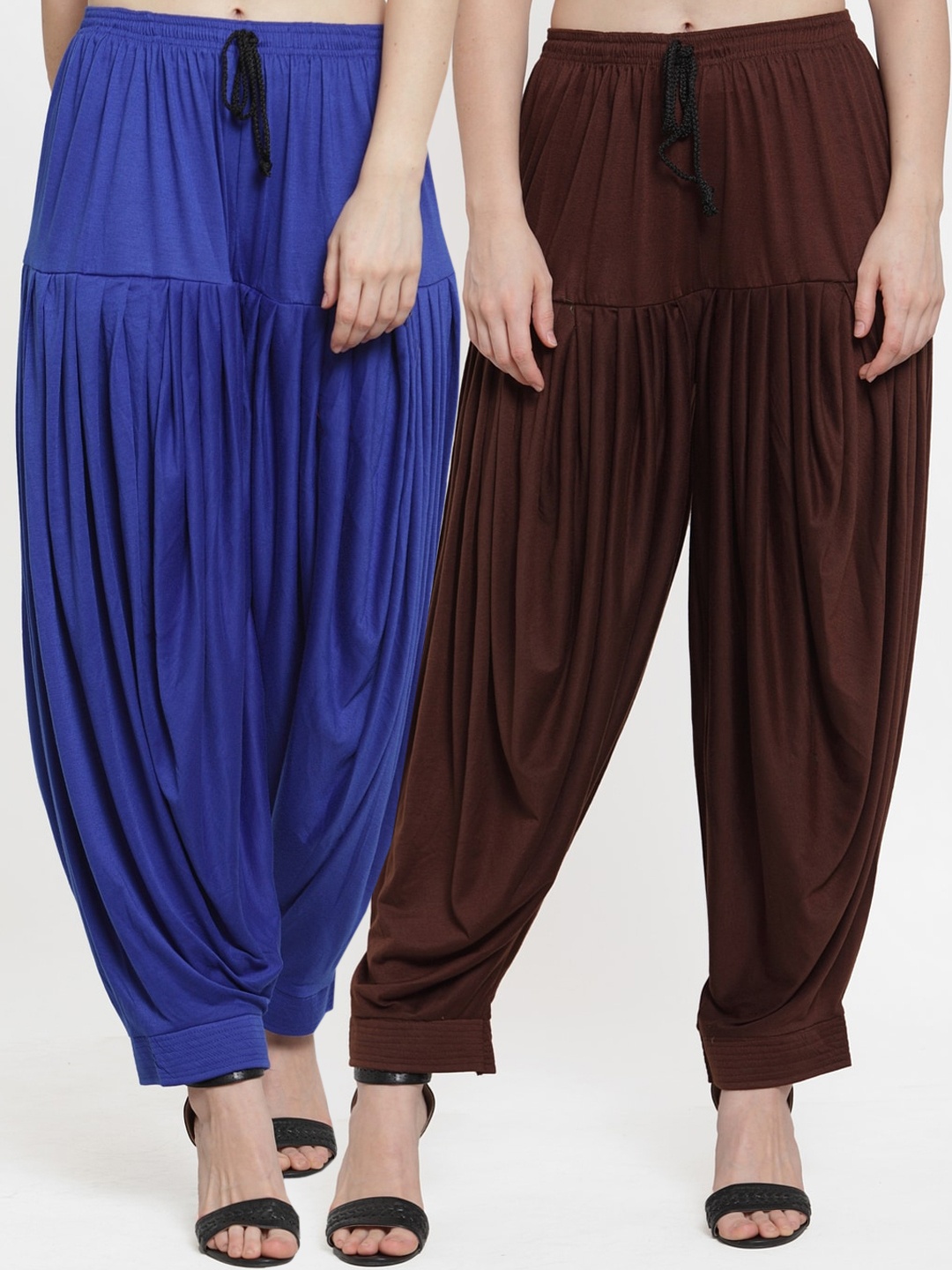 

GRACIT Women Blue & Brown Pack of 2 Solid Patialas