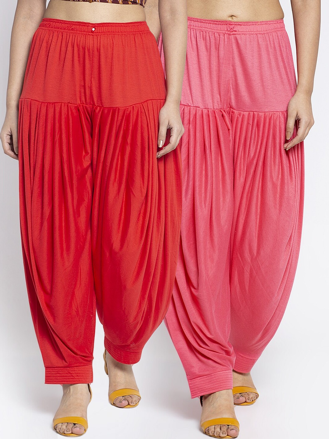 

GRACIT Women Pack Of 2 Modern Lycra Patiala Salwar, Red
