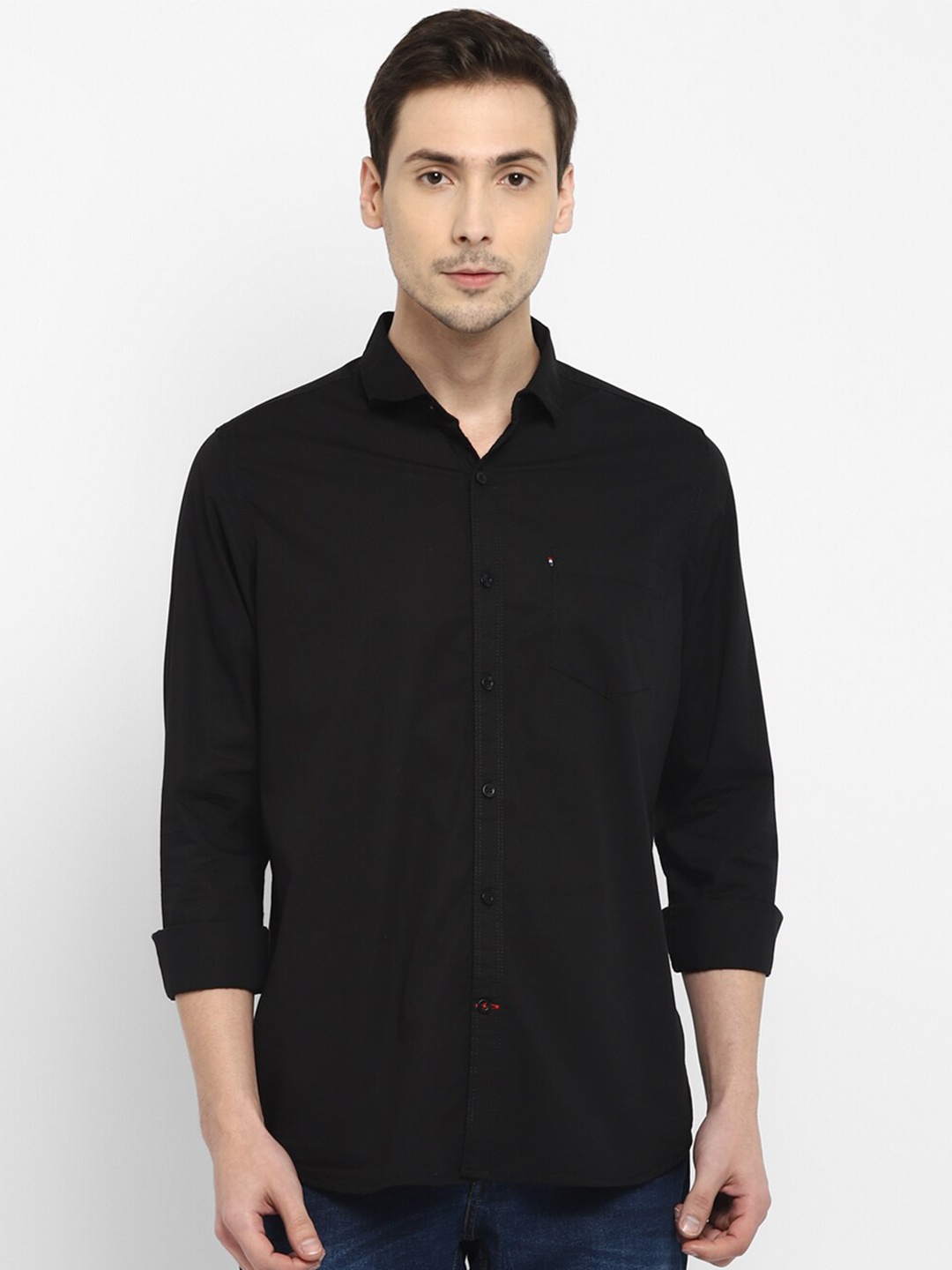 

Red Chief Men Black Slim Fit Casual Shirt