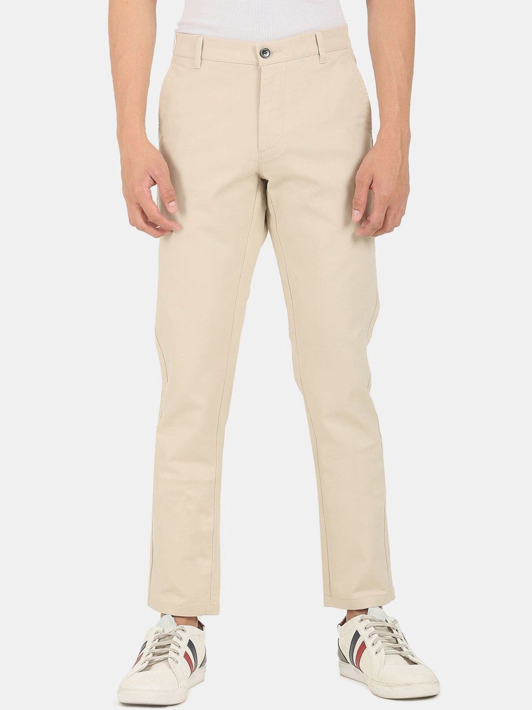 

Arrow Men Beige Mid Rise Solid Regular Fit Trousers