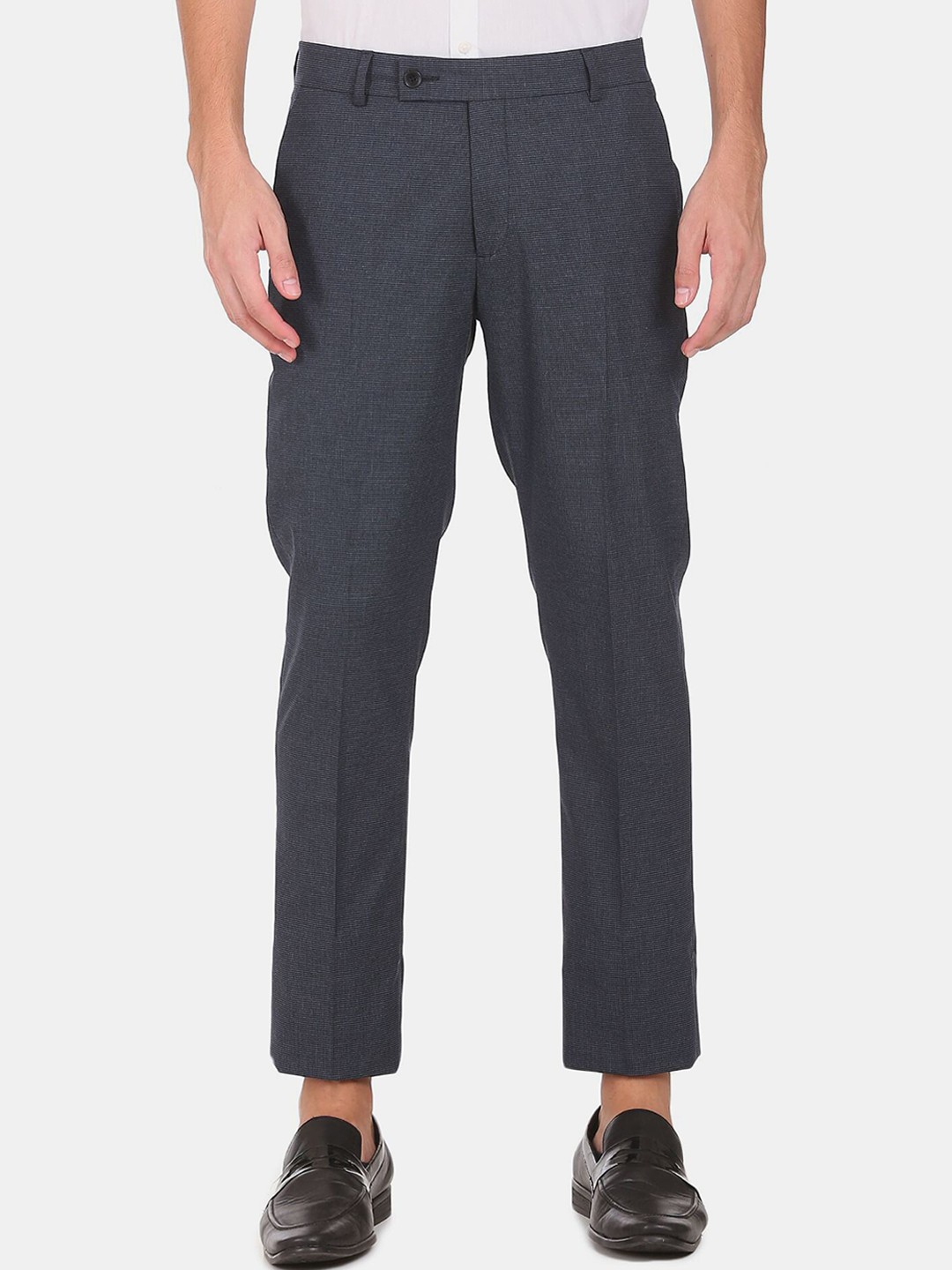 

Arrow Men Charcoal Formal Trousers