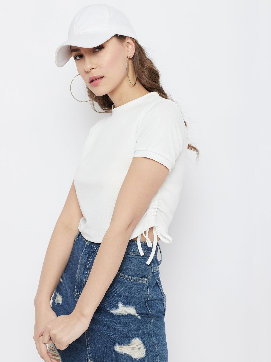 

Uptownie Lite Women Stretchable Tie-Up Top, White
