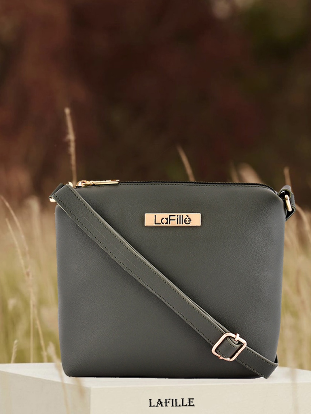 

LaFille Green Solid Sling Bag