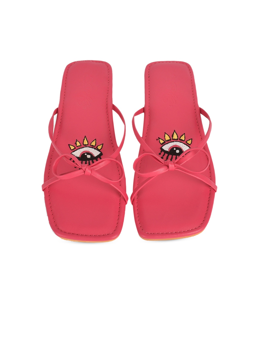 

Sole House Women Pink Open Toe Flats with Bows